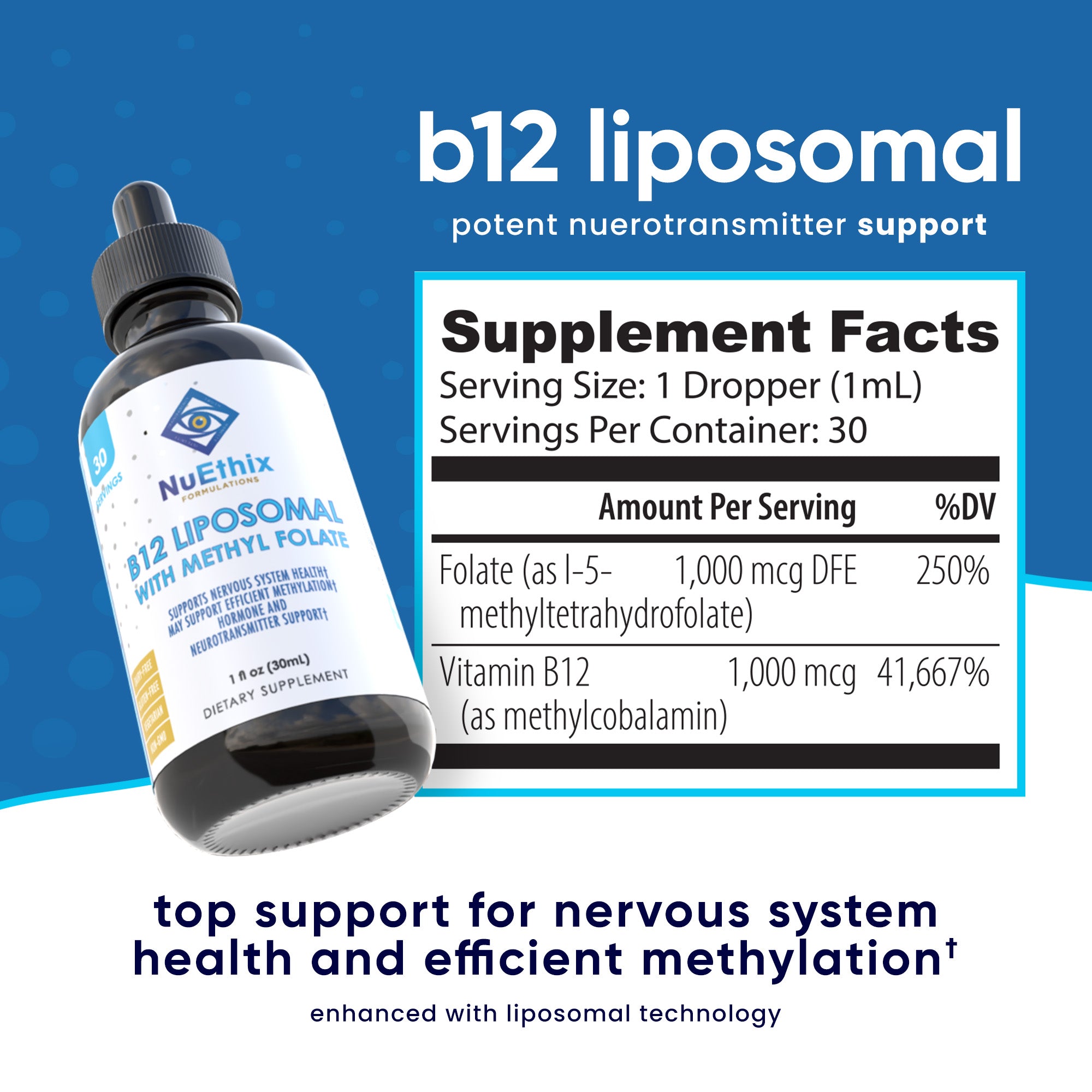 nuethix liposomal l carnitine B12 Liposomal with Methyl Folate
